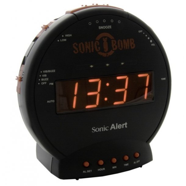 sonic bomb alarm clock troubleshooting